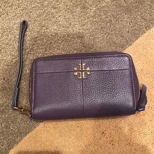 Purple tory Burch wristlet wallet